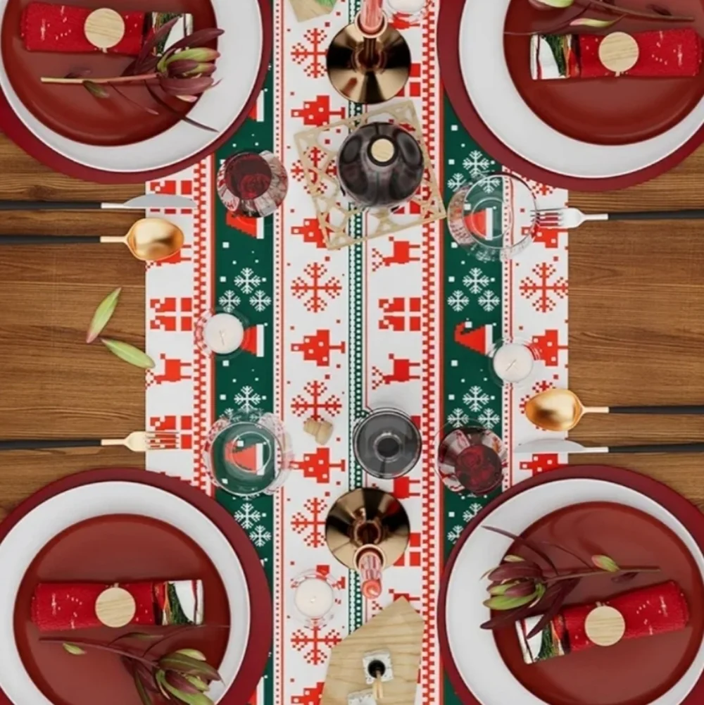 Dusenho Christmas Themed Table Runner 13 By 72 Inches Long